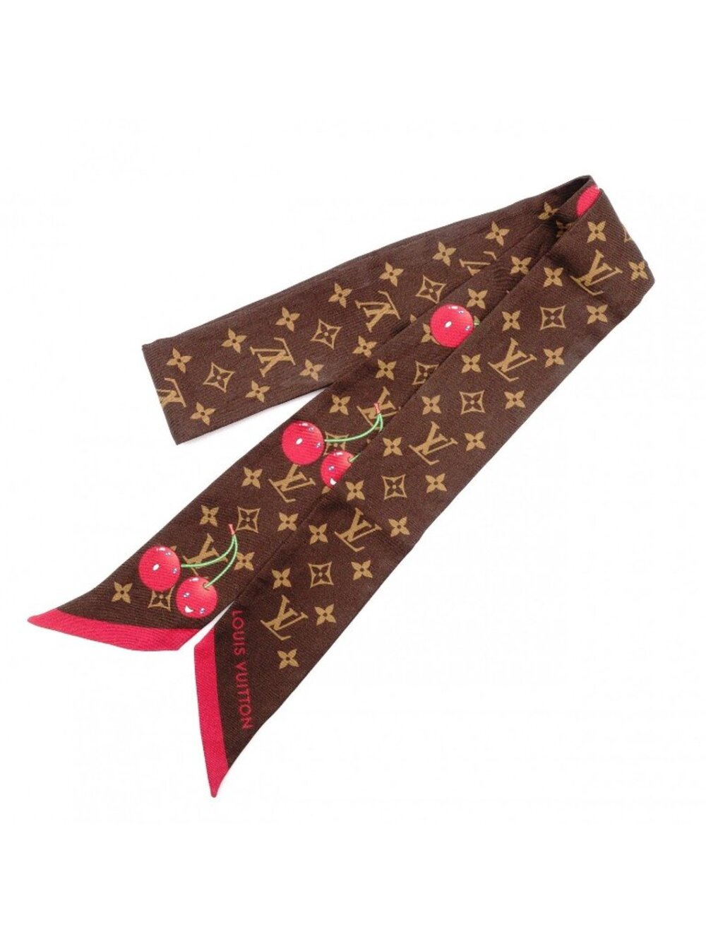 Louis Vuitton Takashi Murakami Twilly Monogram Cherry Scarf Bandeau